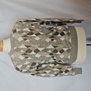 Vtg Reed St. James, L, geometric design crewneck sweater